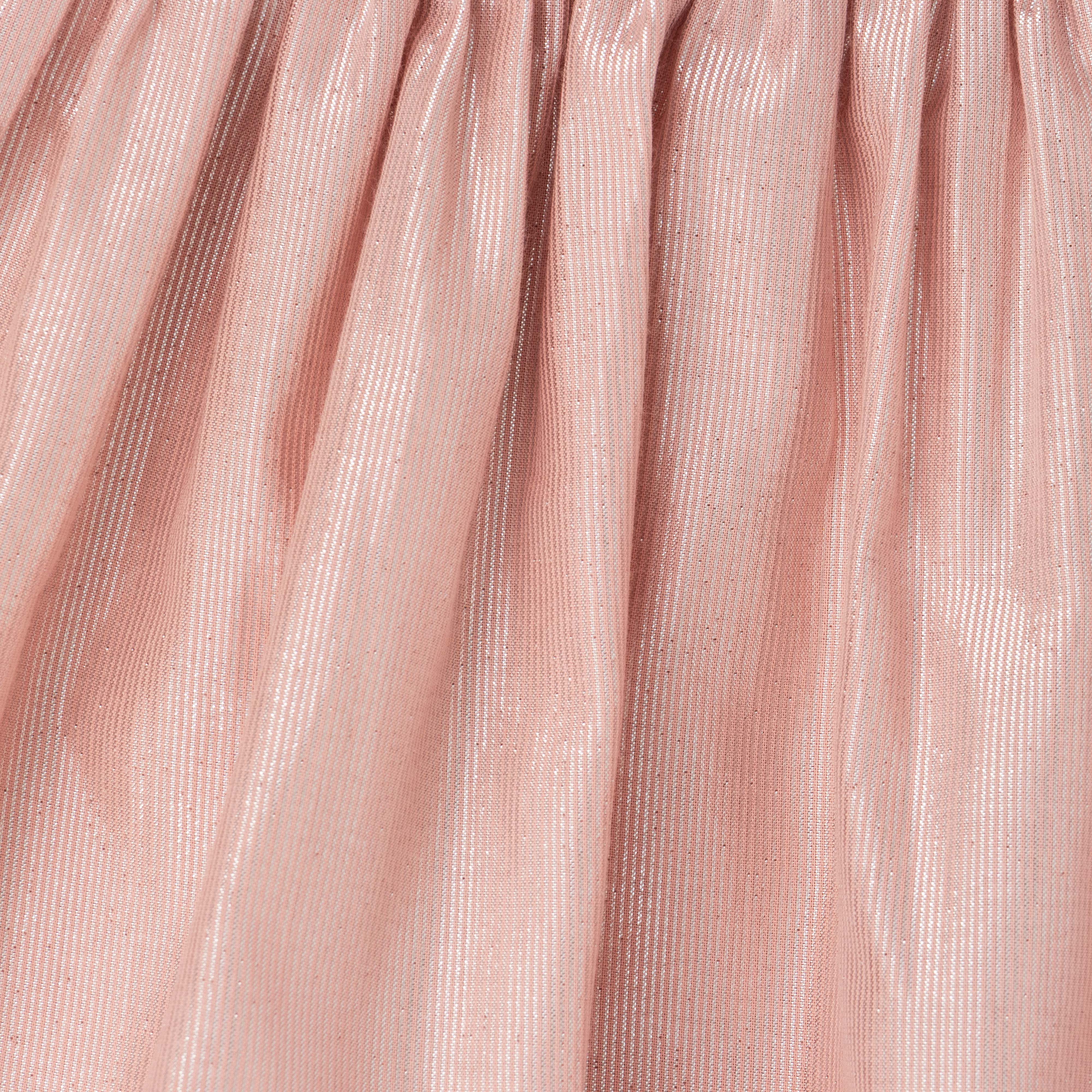 Baby Girls' Ivory and Metallic Pink Dress with Gold Crown & Glitter Waistband