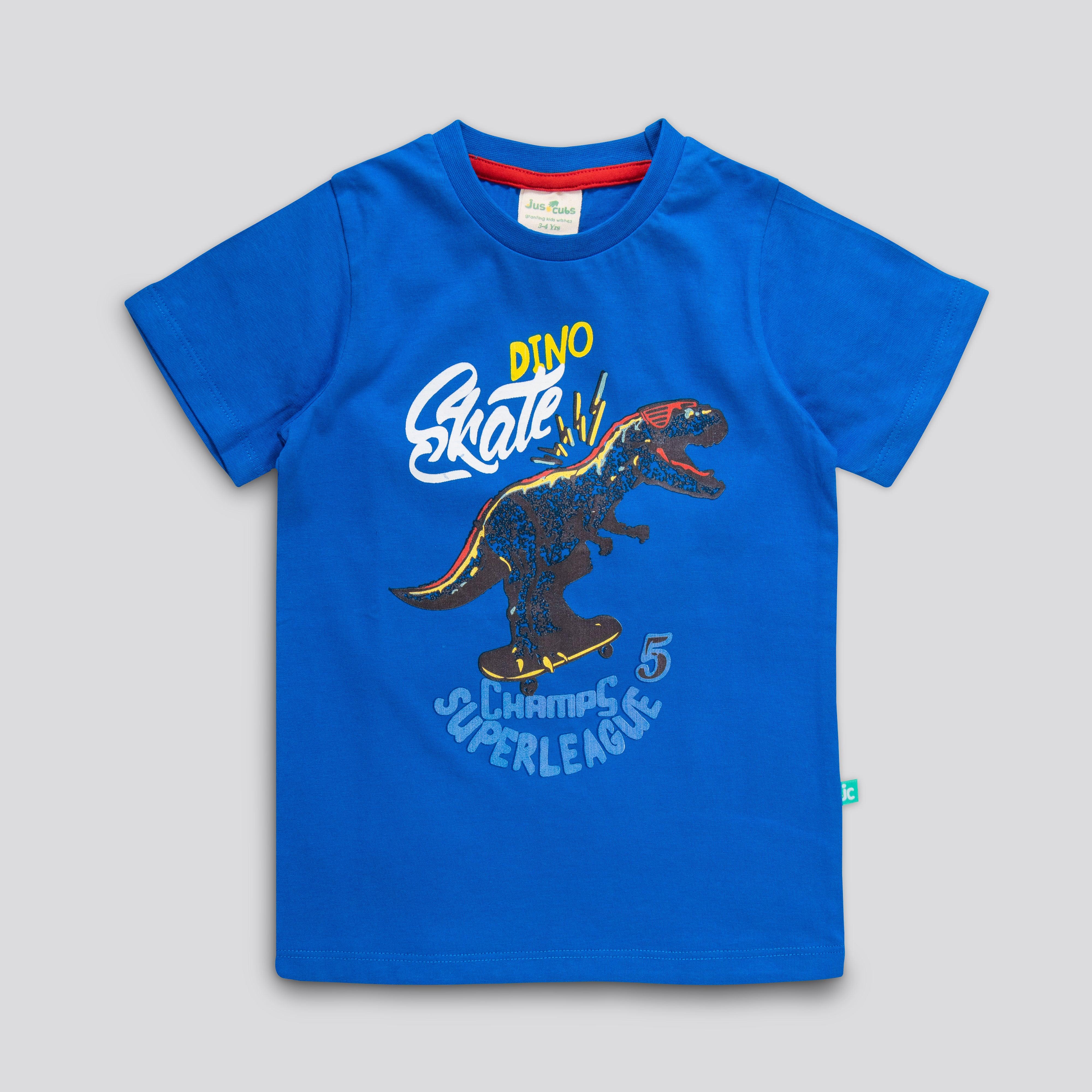 YOUNG BOYS DINO GRAPHIC PRINTED T SHIRT - Juscubs