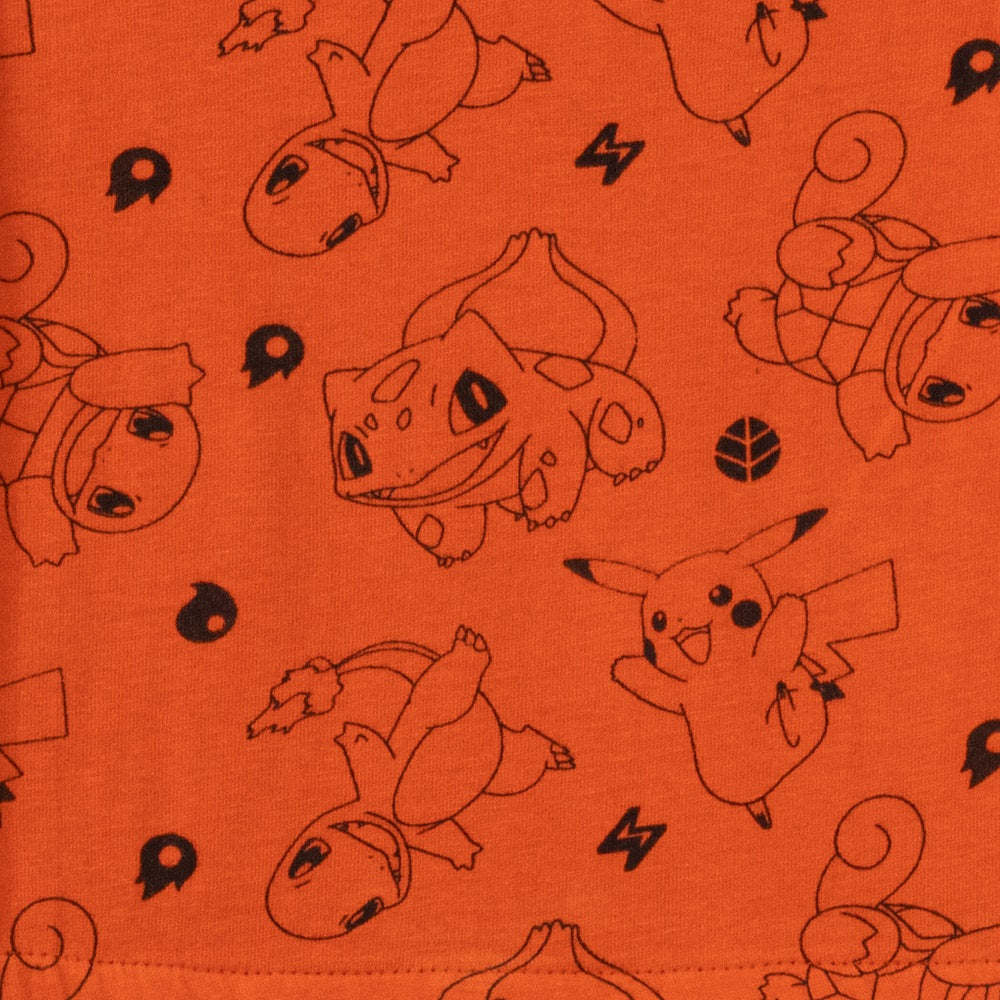 Pokemon AOP Half Sleeve Girls Dress - Orange