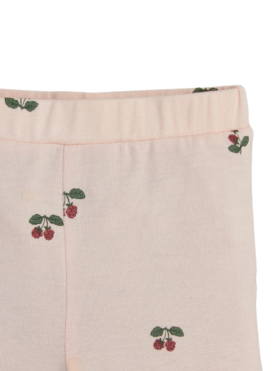 "Girls' Light Pink Cotton Leggings – Cherry Print Design"
