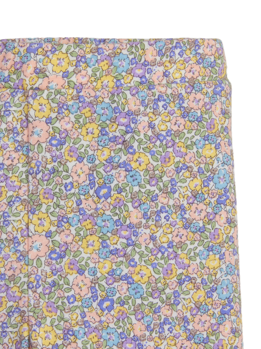 "Girls' Micro Floral Print Leggings – Pastel Multicolor"
