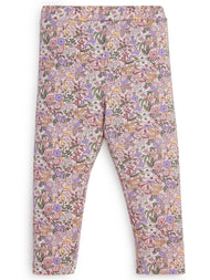 "Girls' All-Over Floral Print Leggings – Pink Multicolor"