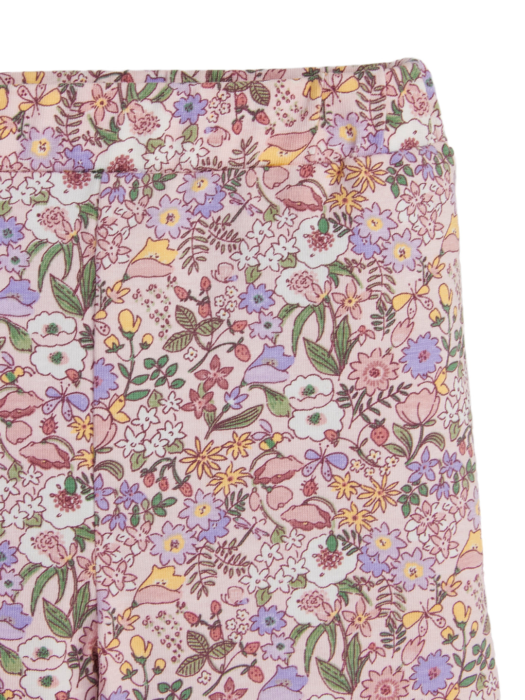 "Girls' All-Over Floral Print Leggings – Pink Multicolor"