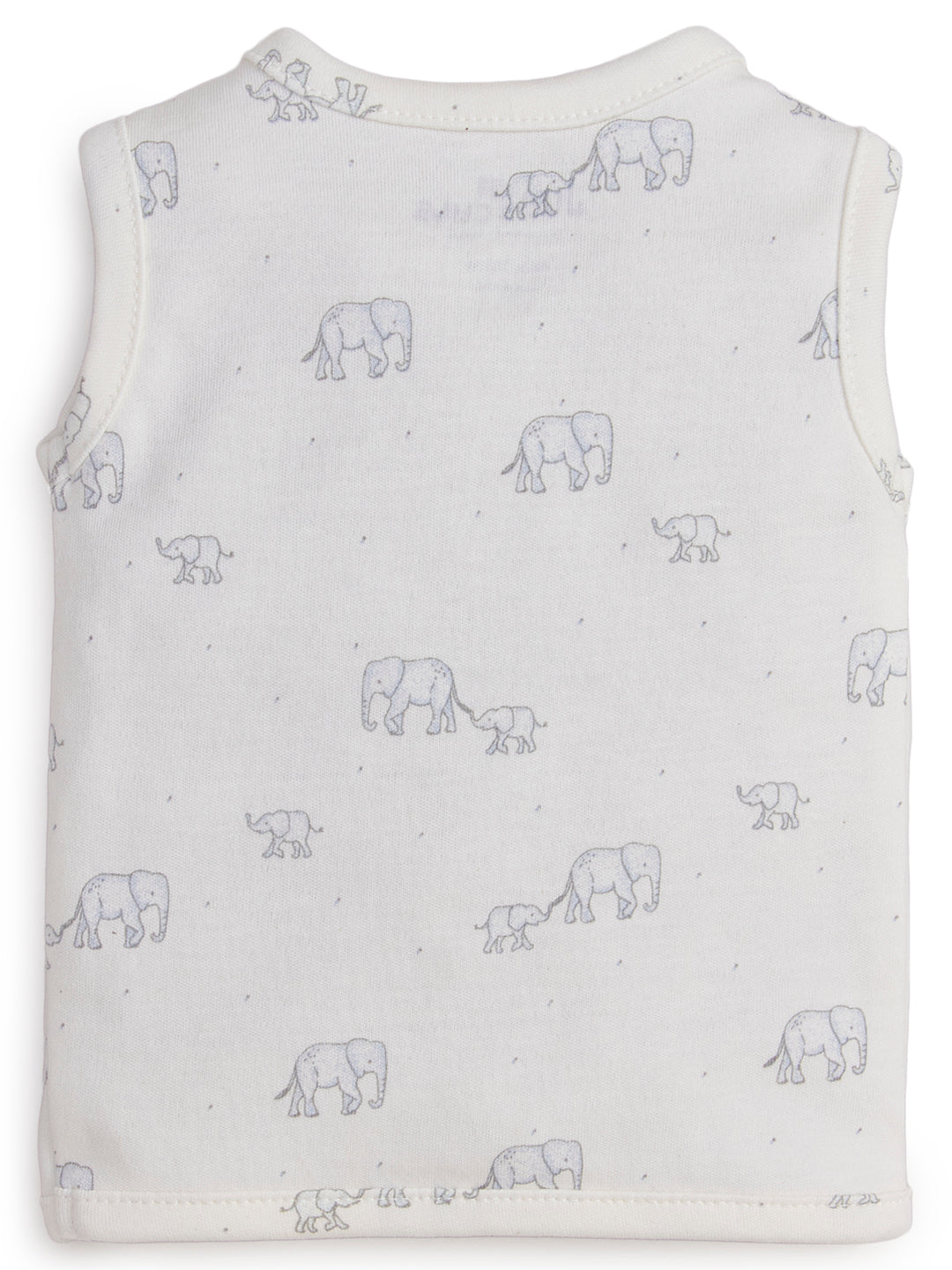 "Baby Boys' Sleeveless Cotton Vest Set – Pack of 3 (Elephant Print, Solid Blue, Striped)"