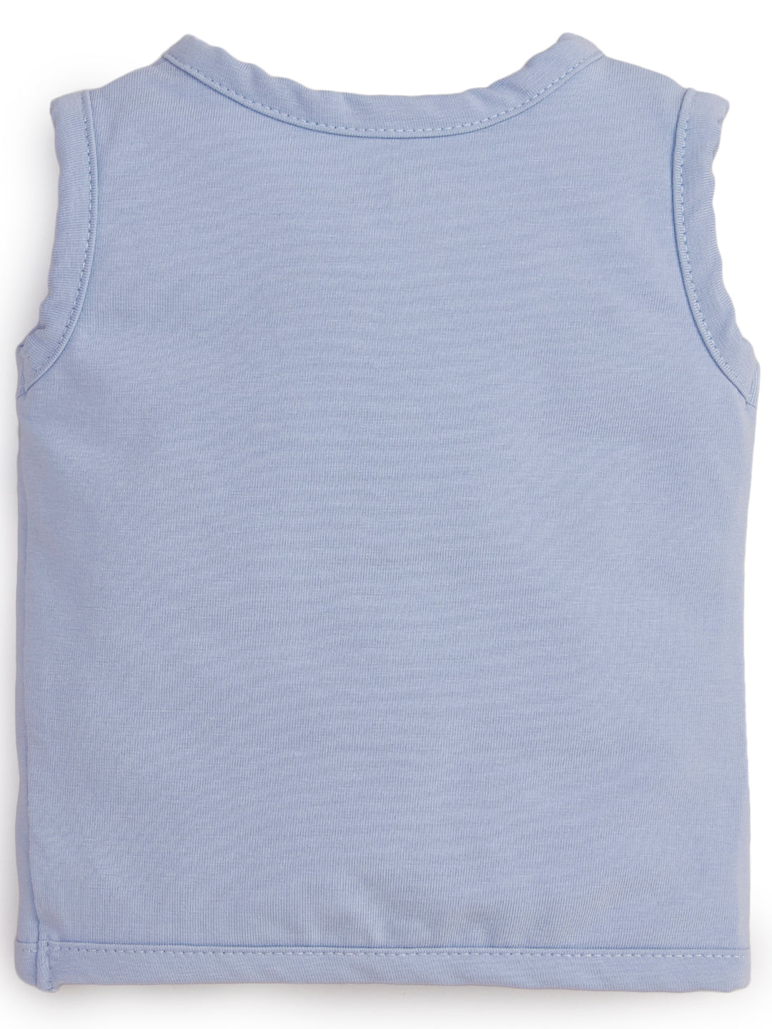 "Baby Boys' Sleeveless Cotton Vest Set – Pack of 3 (Elephant Print, Solid Blue, Striped)"