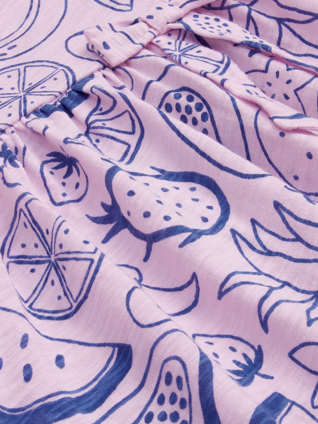 Baby Girls' Lavender Fruit Print Dress – Cotton Short Sleeve