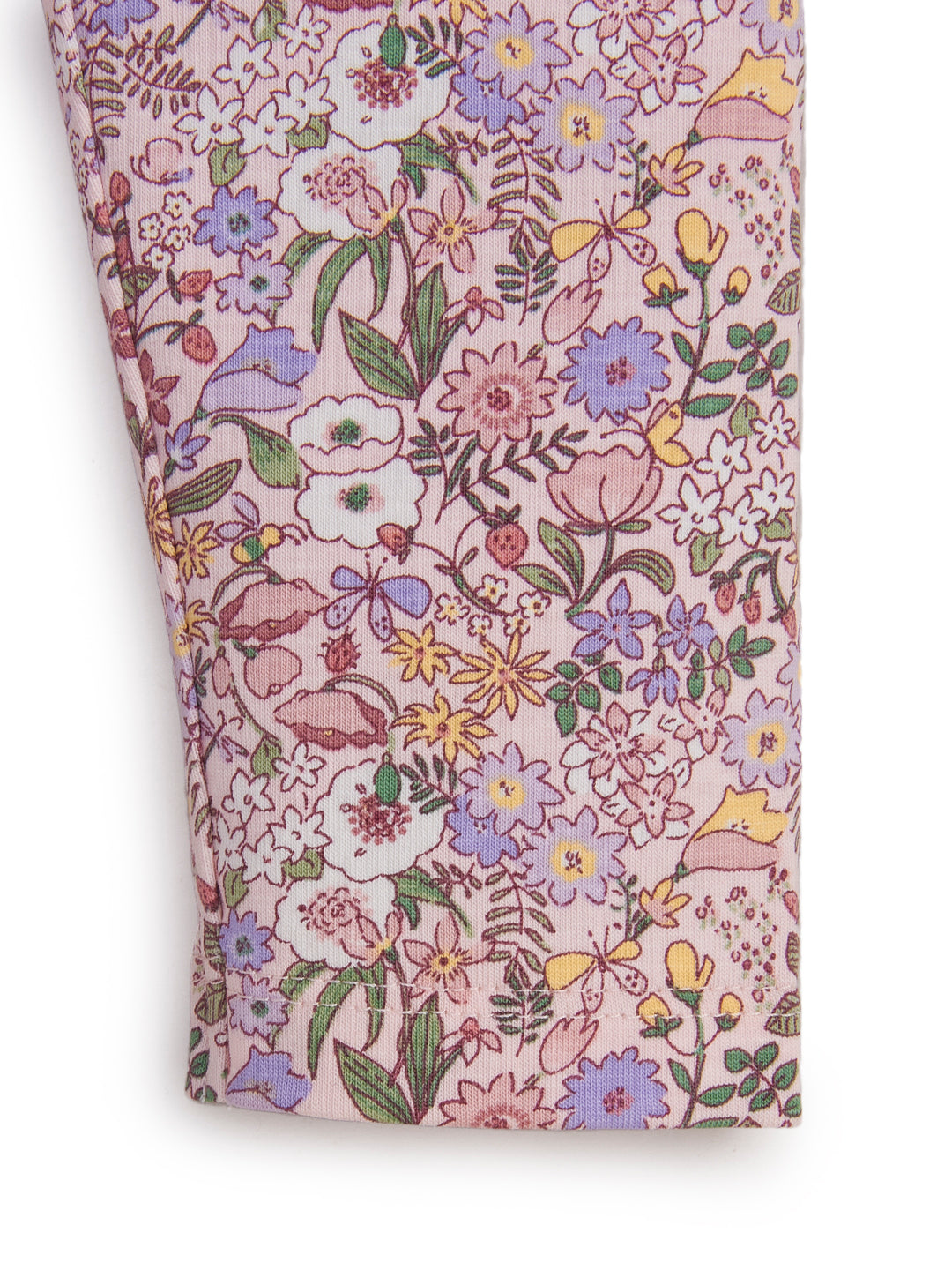 "Girls' All-Over Floral Print Leggings – Pink Multicolor"