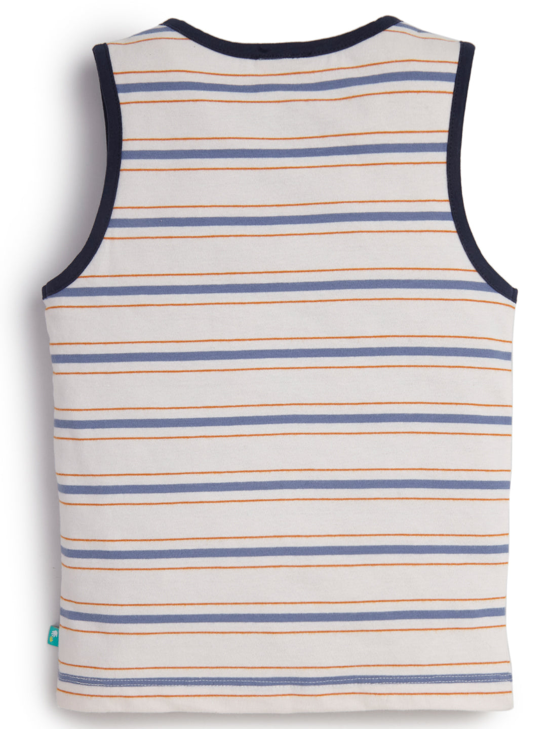 Kids' Striped Sleeveless Henley T-shirt with Pocket – Casual Summer Wear