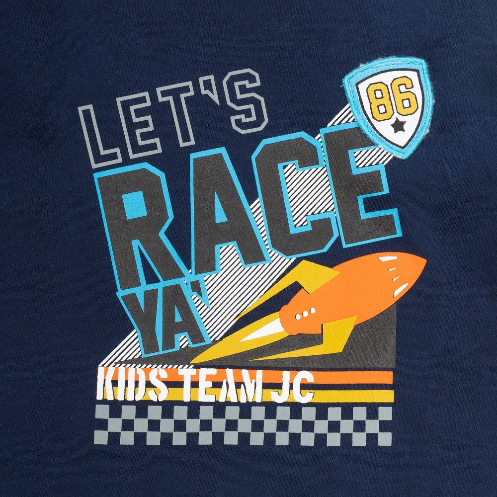 Boys Let’s Race Printed T-Shirt
