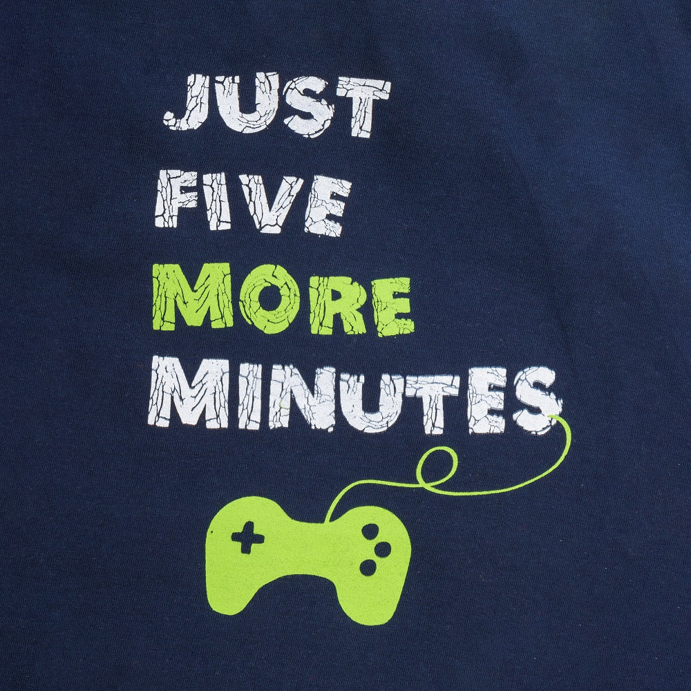 Boys Just 5 More Mints Joystick Printed T-Shirt