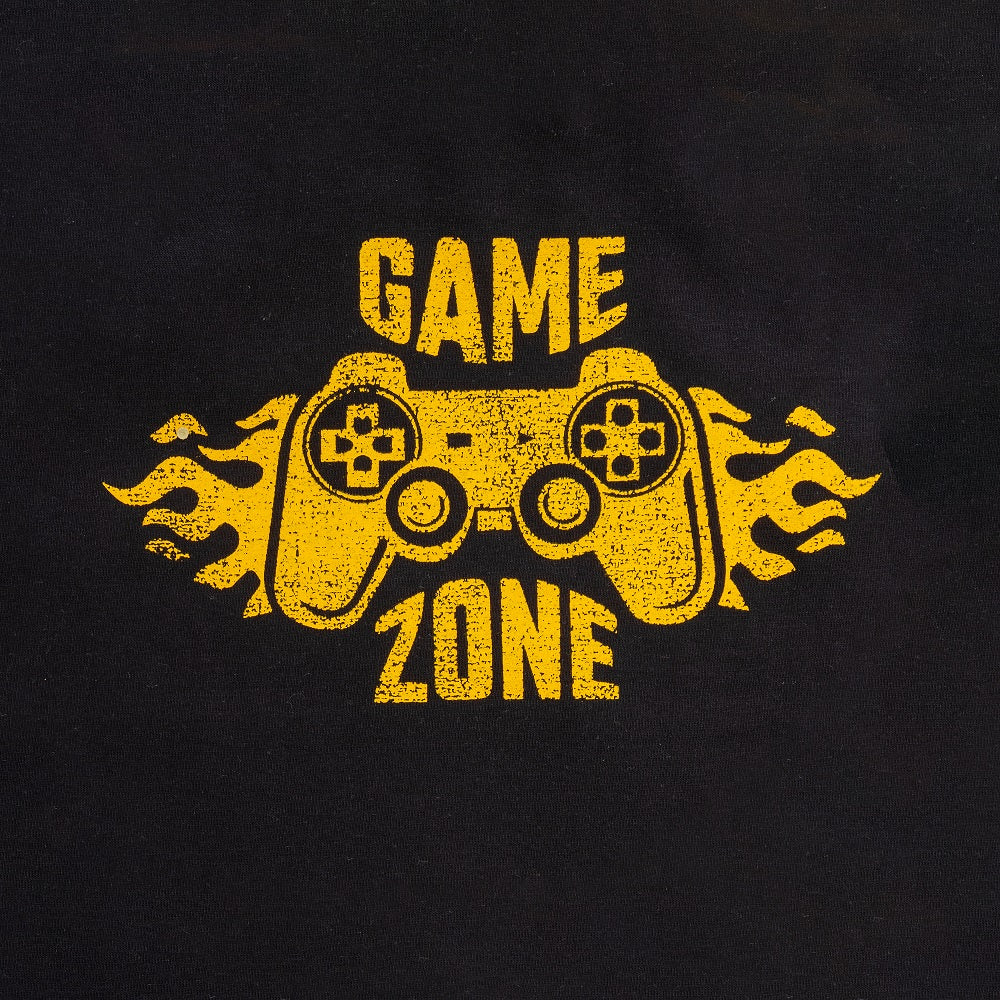 Boys Game Zone Printed T-Shirt - Black