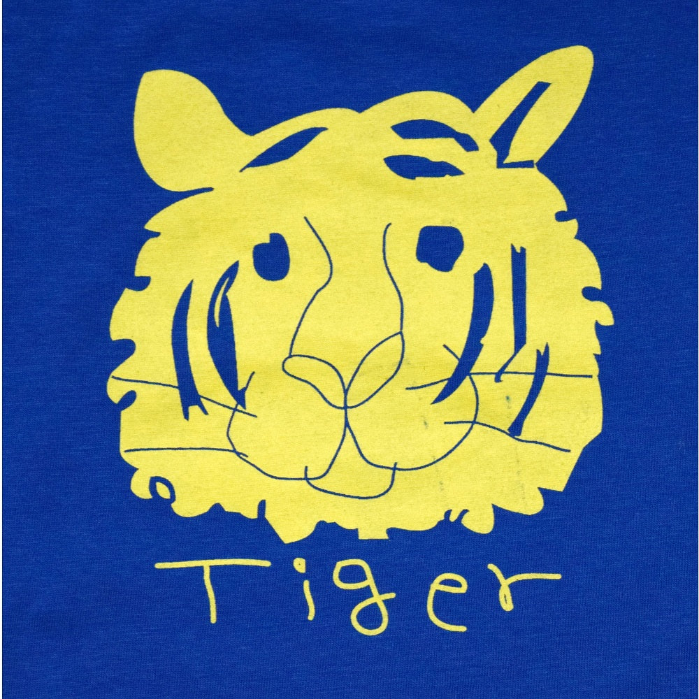 Baby Boys' Blue Long Sleeve T-Shirt - Yellow "Tiger" Graphic Print