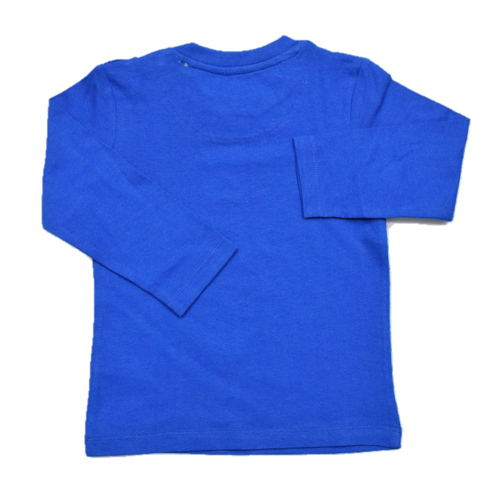 Baby Boys' Blue Long Sleeve T-Shirt - Yellow "Tiger" Graphic Print