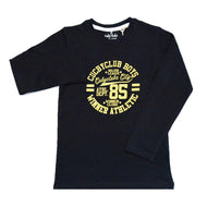 Kids' Black Long Sleeve T-Shirt - "Winner Athletic 85" Graphic Print