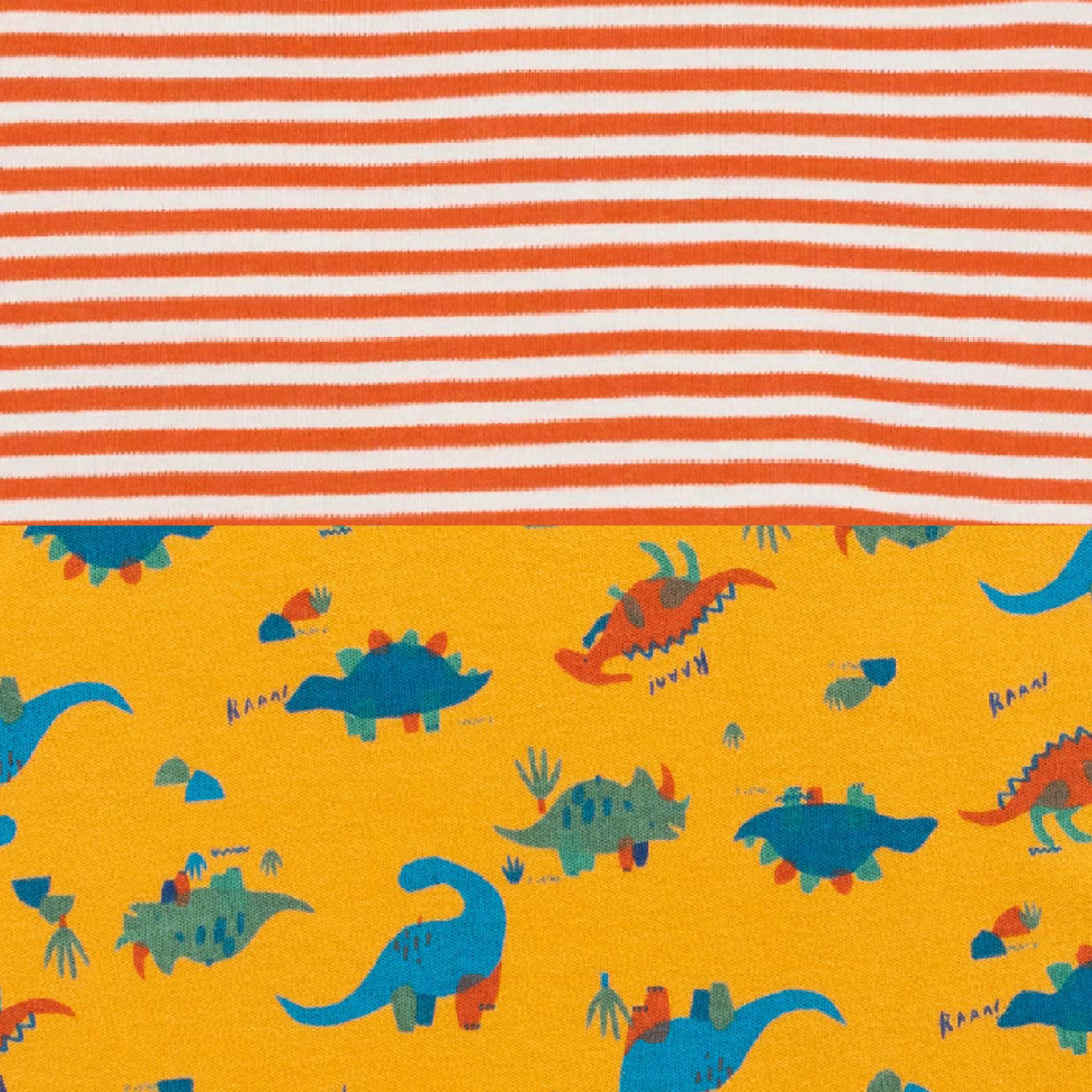 "Baby Boys' 2-Pack Dinosaur Print & Striped Rompers – Long Sleeve Cotton Rompers"