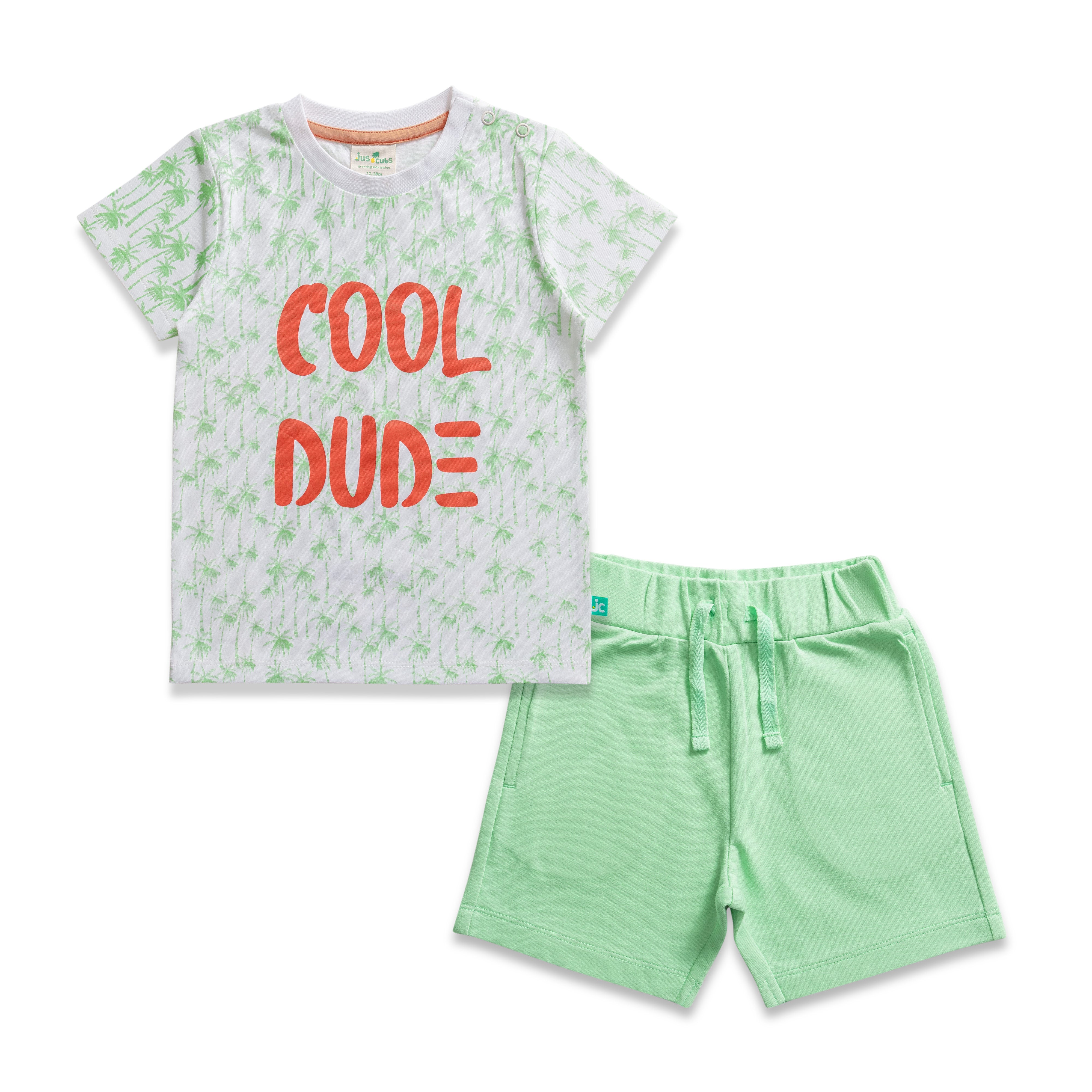 Baby Boys Cool Dude Printed T Shirt & Solid Shorts Set