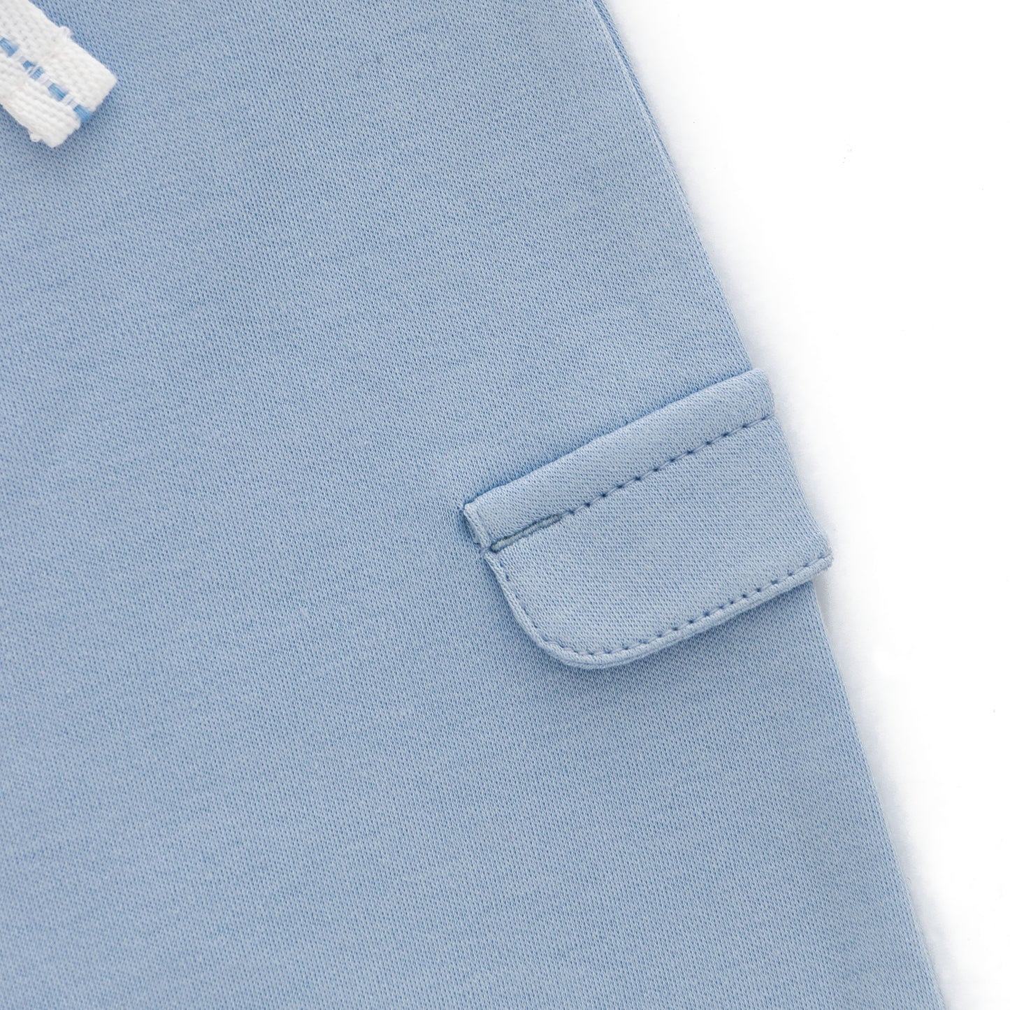 "Baby Boys Light Blue Organic Cotton Cargo Jogger Pants with Drawstring & Side Pockets"