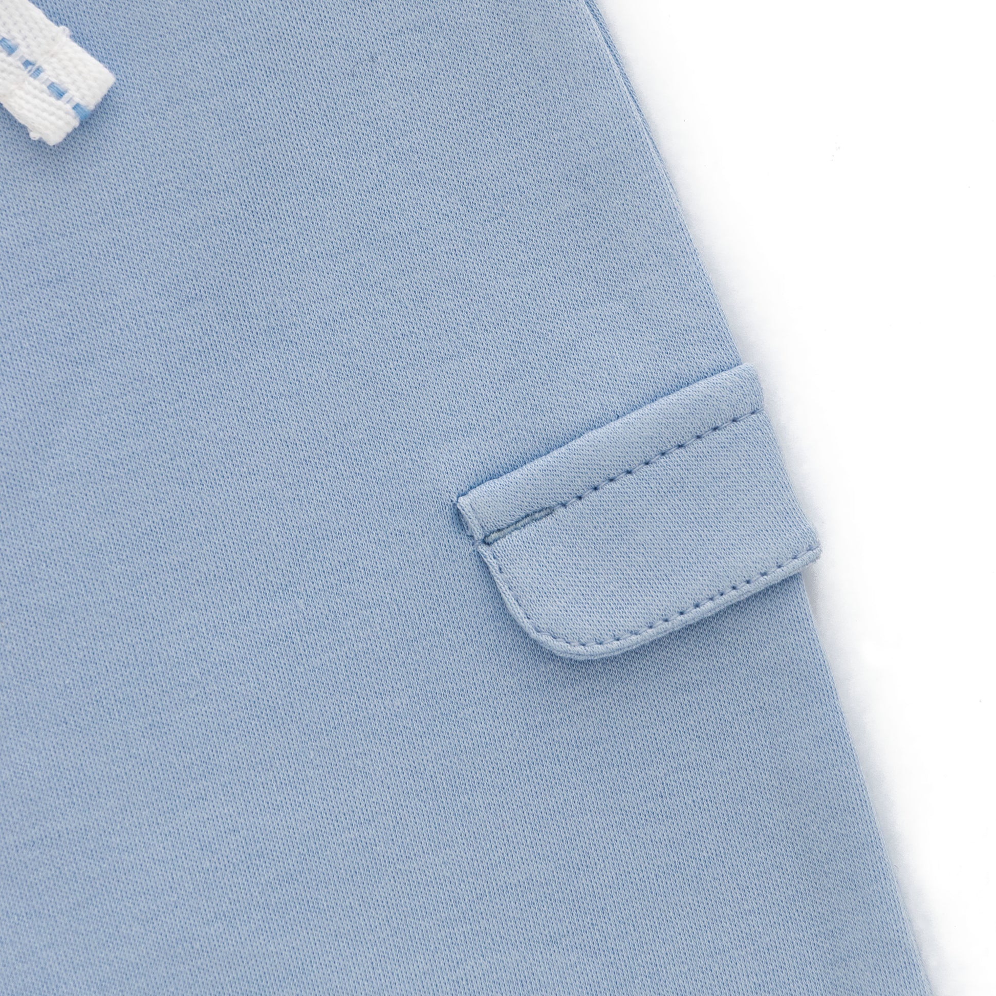 "Baby Boys Light Blue Organic Cotton Cargo Jogger Pants with Drawstring & Side Pockets"