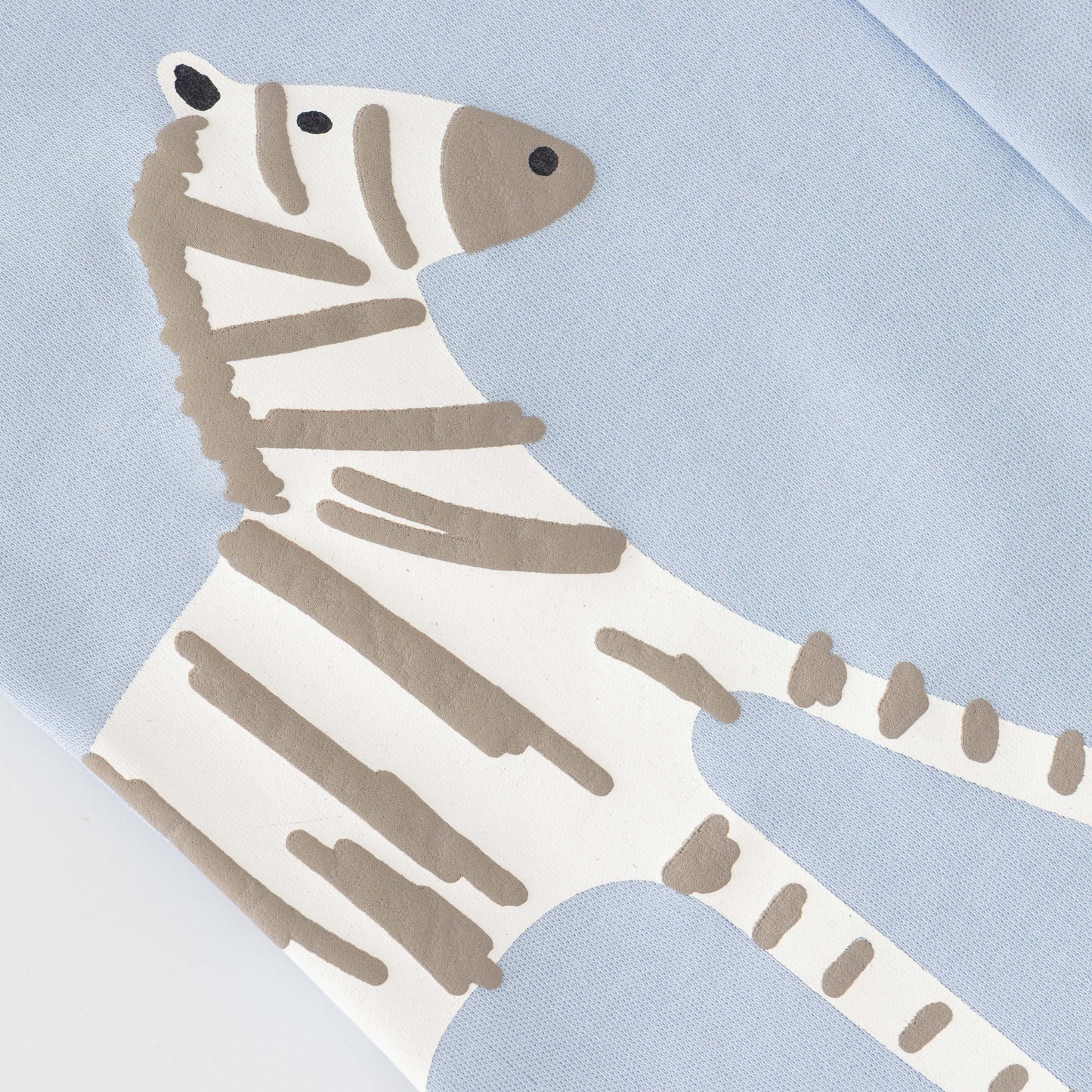 "Baby Boys Organic Cotton Light Blue Romper with Safari Animal Print"