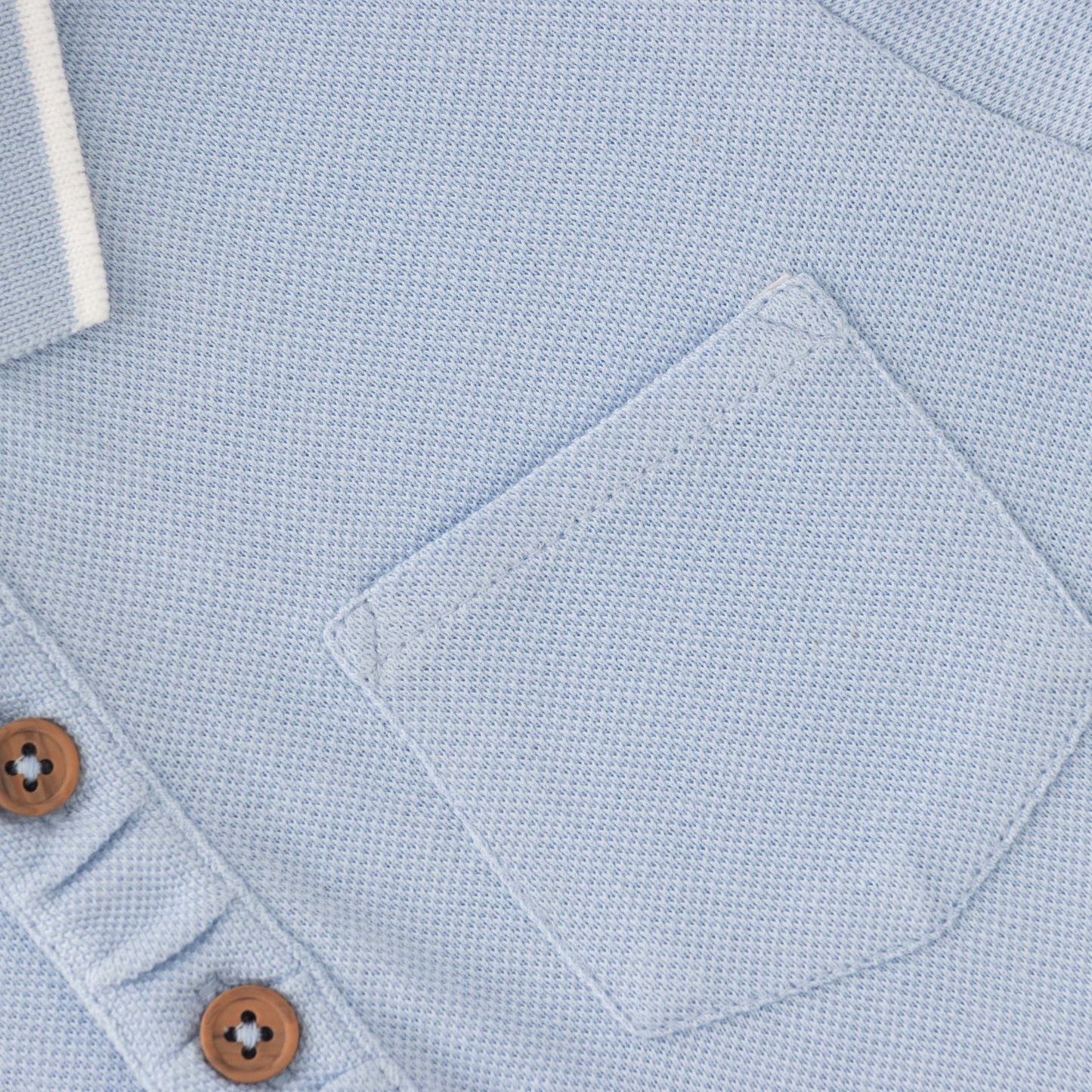 "Baby Boys Organic Cotton Sky Blue Polo T-Shirt & Shorts Set – Casual Summer Outfit"