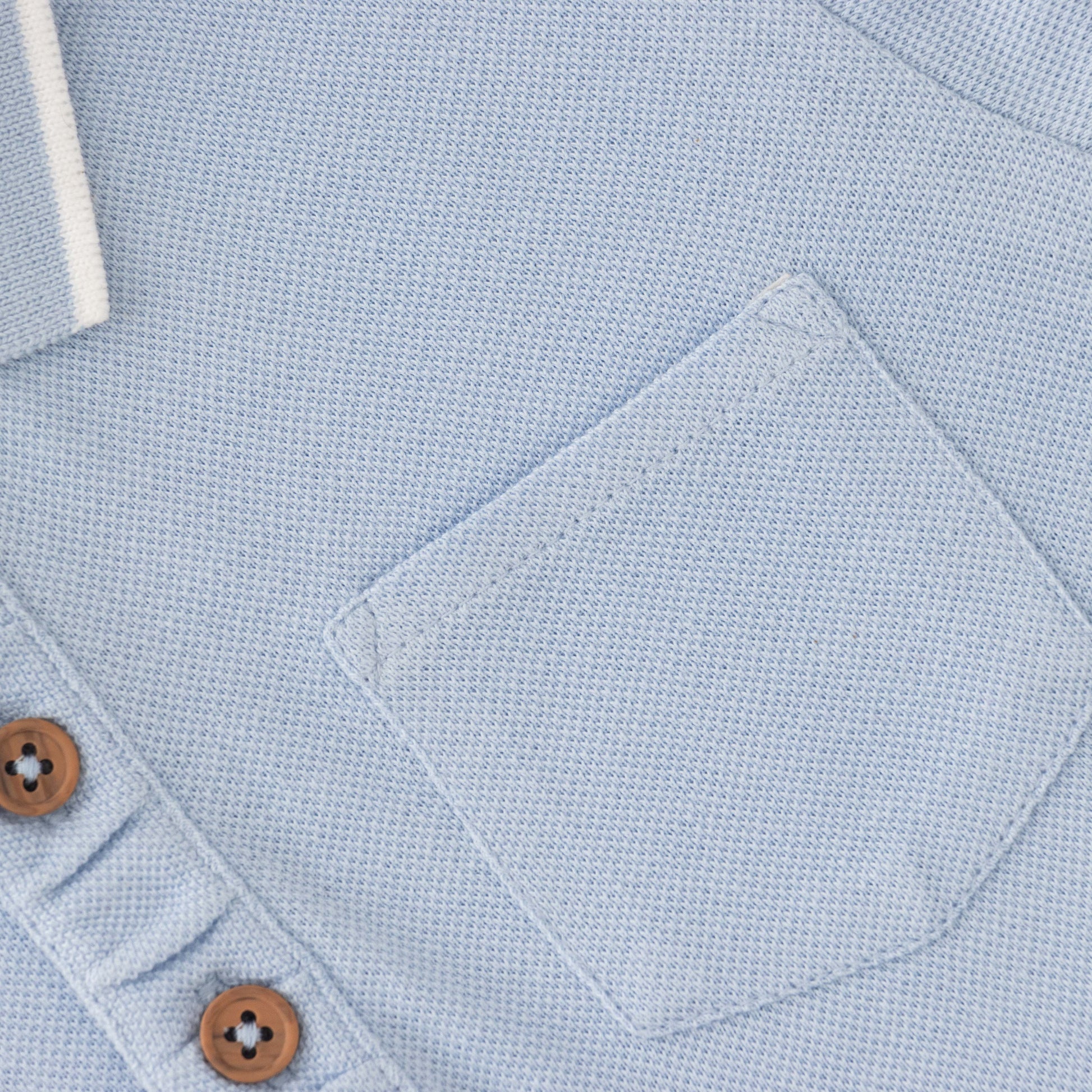 "Baby Boys Organic Cotton Sky Blue Polo T-Shirt & Shorts Set – Casual Summer Outfit"