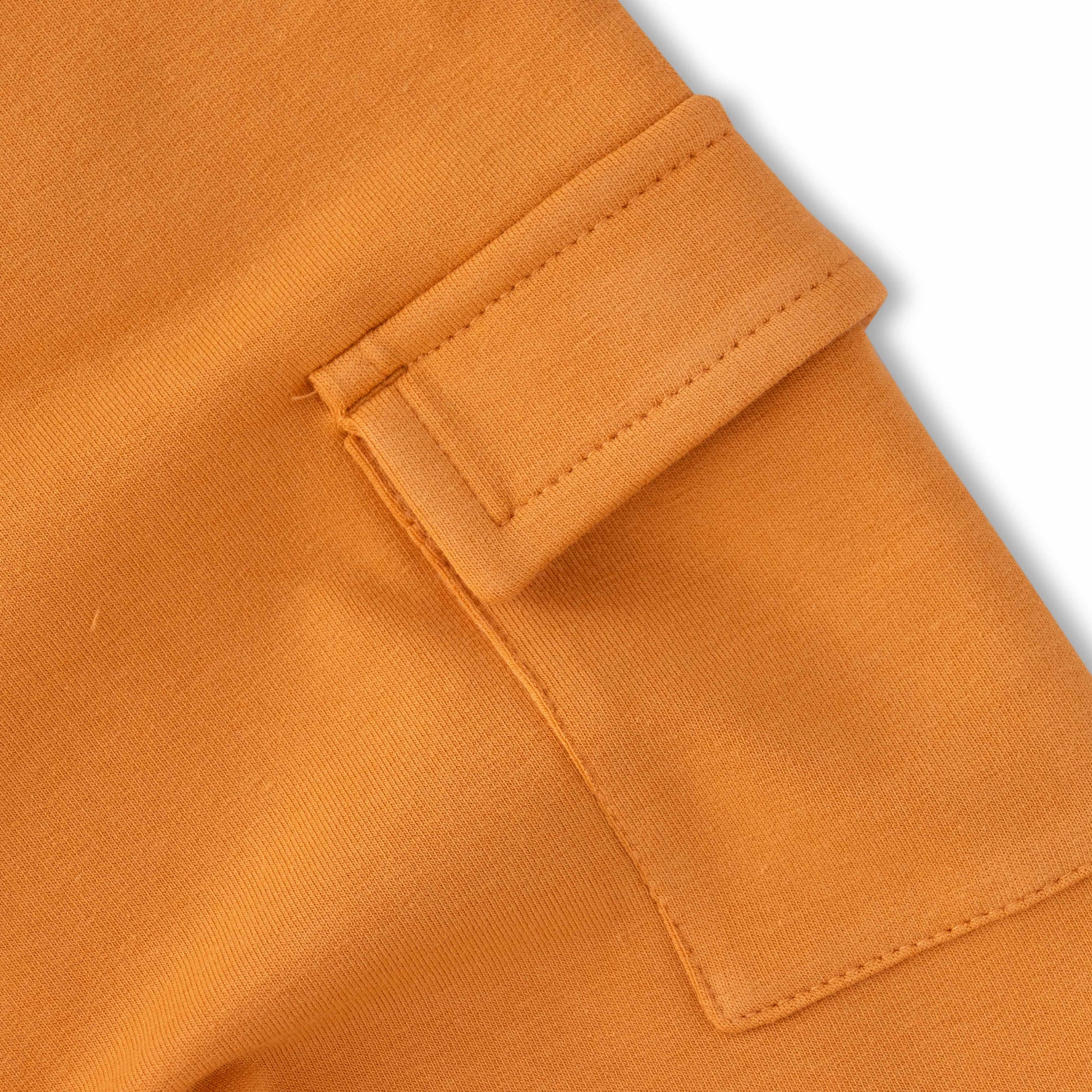 "Baby Boys Organic Cotton Cargo Jogger Pants with Drawstring & Side Pockets – Mustard Yellow"