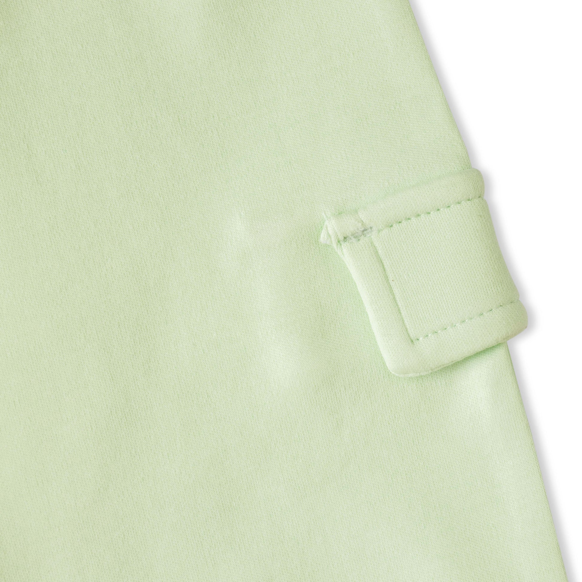 "Baby Boys Mint Green Organic Cotton Cargo Jogger Pants with Drawstring & Side Pockets"