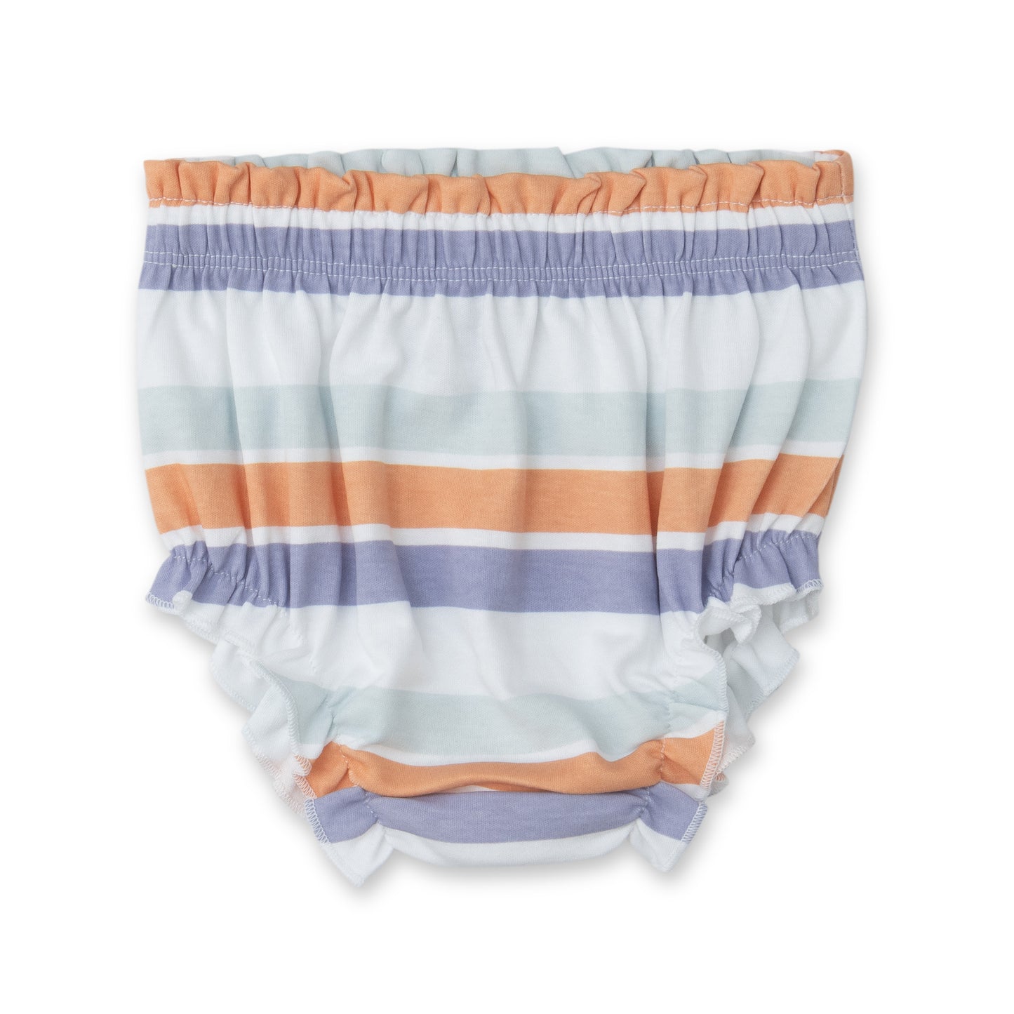 "Baby Girls Organic Cotton Bloomer Shorts - Multicolor Striped Print"