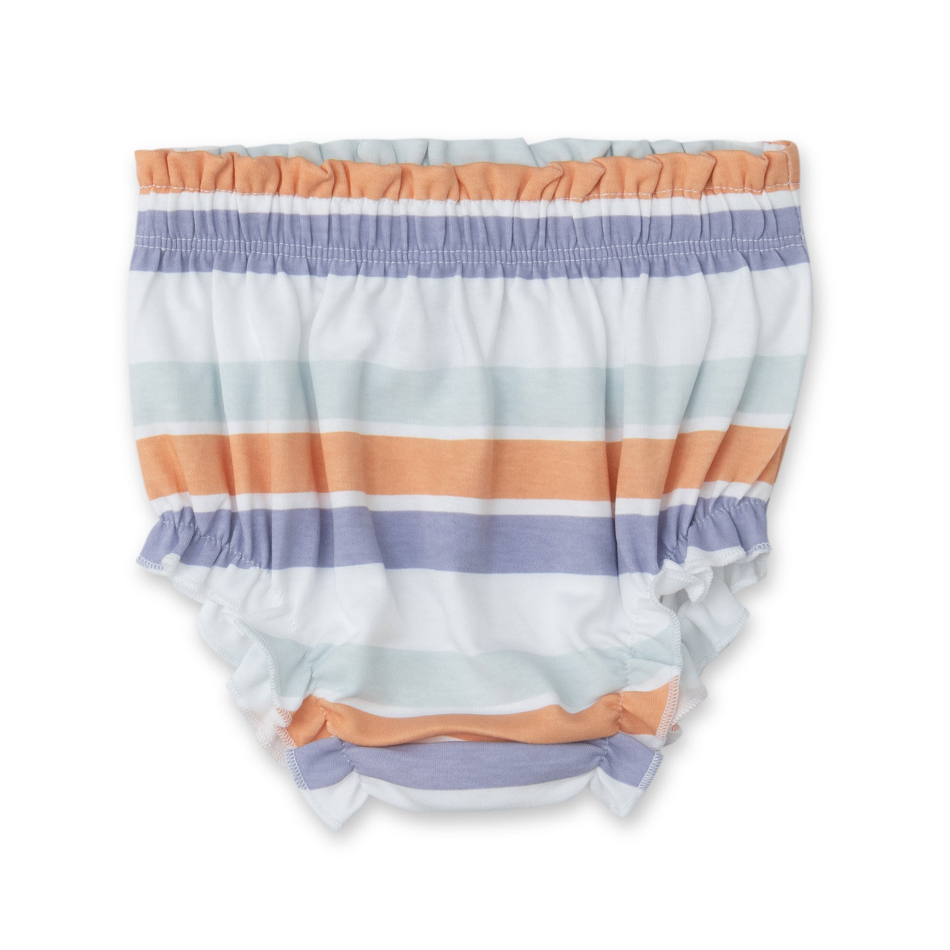 "Baby Girls Organic Cotton Bloomer Shorts - Multicolor Striped Print"