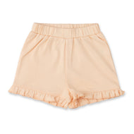 Baby Girls pink Organic Cotton Shorts with Ruffle Hem & Elastic Waist