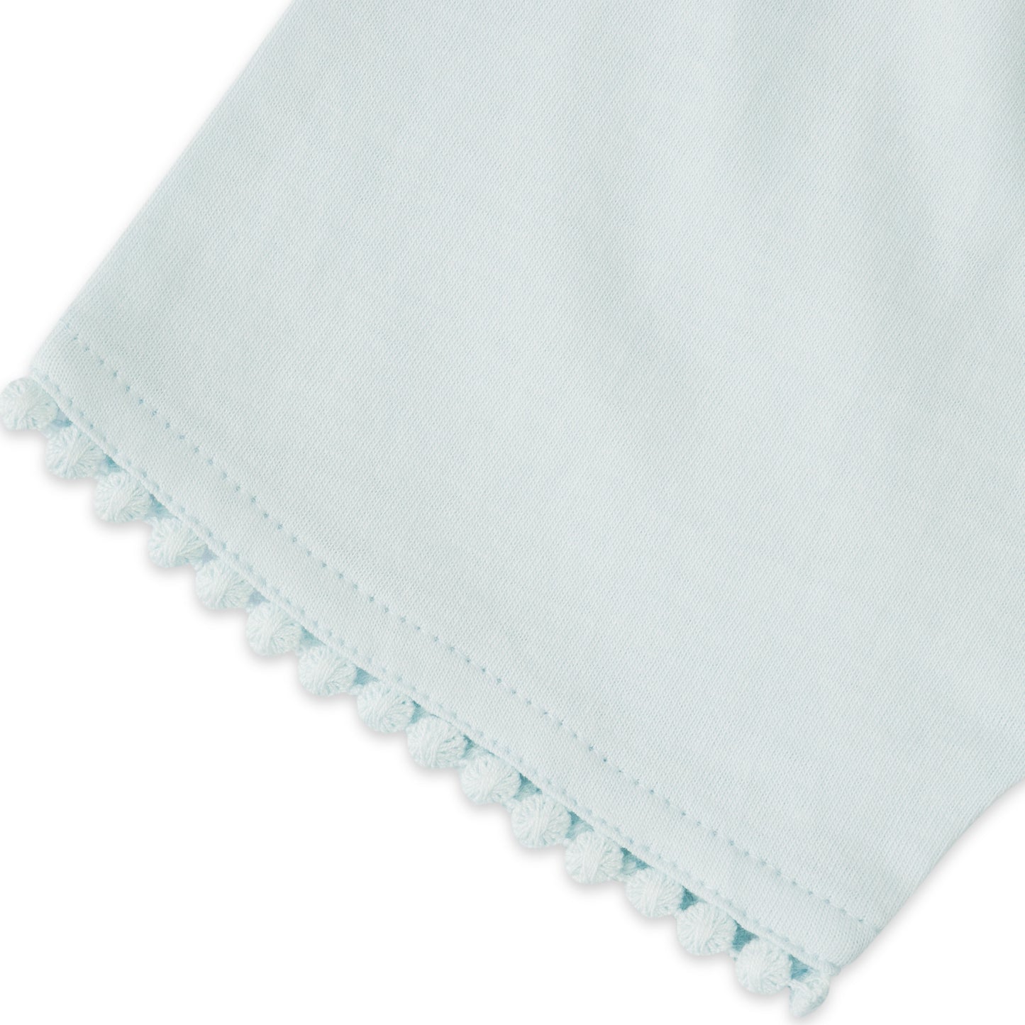 "Baby Girls Organic Cotton Light Blue Shorts with Lace Hem"