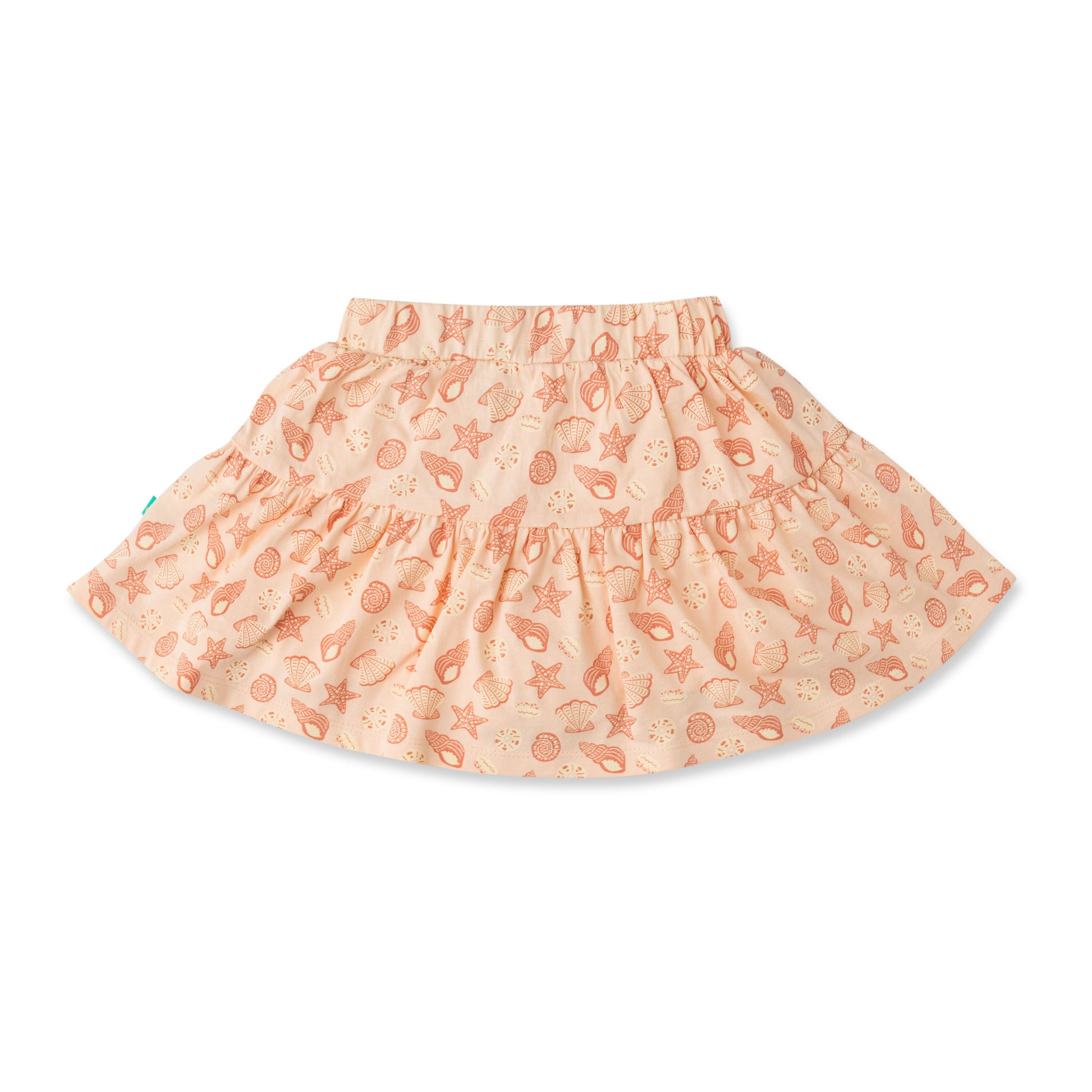 "Baby Girls Organic Cotton Pink Skirt with Seashell & Starfish Print"