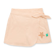 “Baby Girls Pink Wrap Shorts with Starfish Embroidery & Side Bow – 100% Organic Cotton"