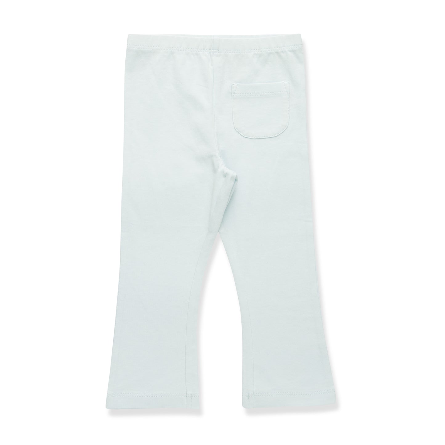 "Baby Girls Organic Cotton Light Blue Leggings with Front Pocket"