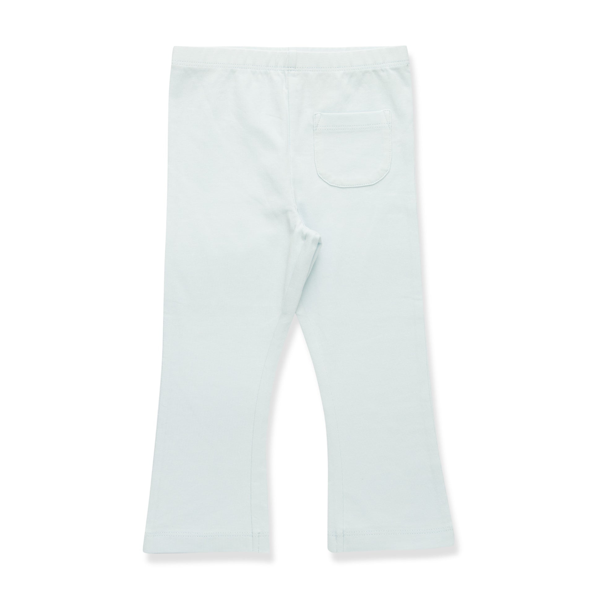 "Baby Girls Organic Cotton Light Blue Leggings with Front Pocket"