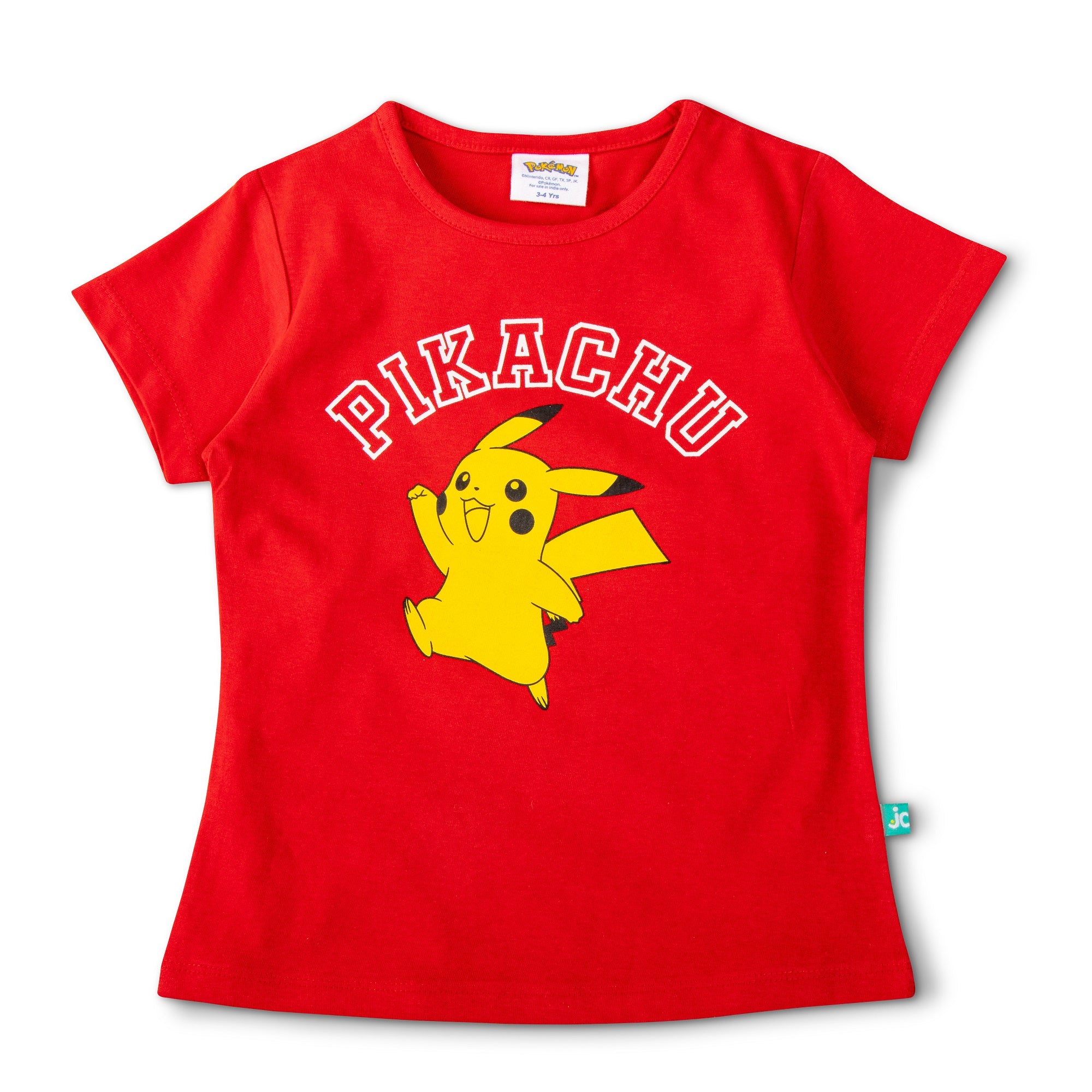 Pokemon Girls  Half Sleeve Combo T-Shirt - Red & Yellow
