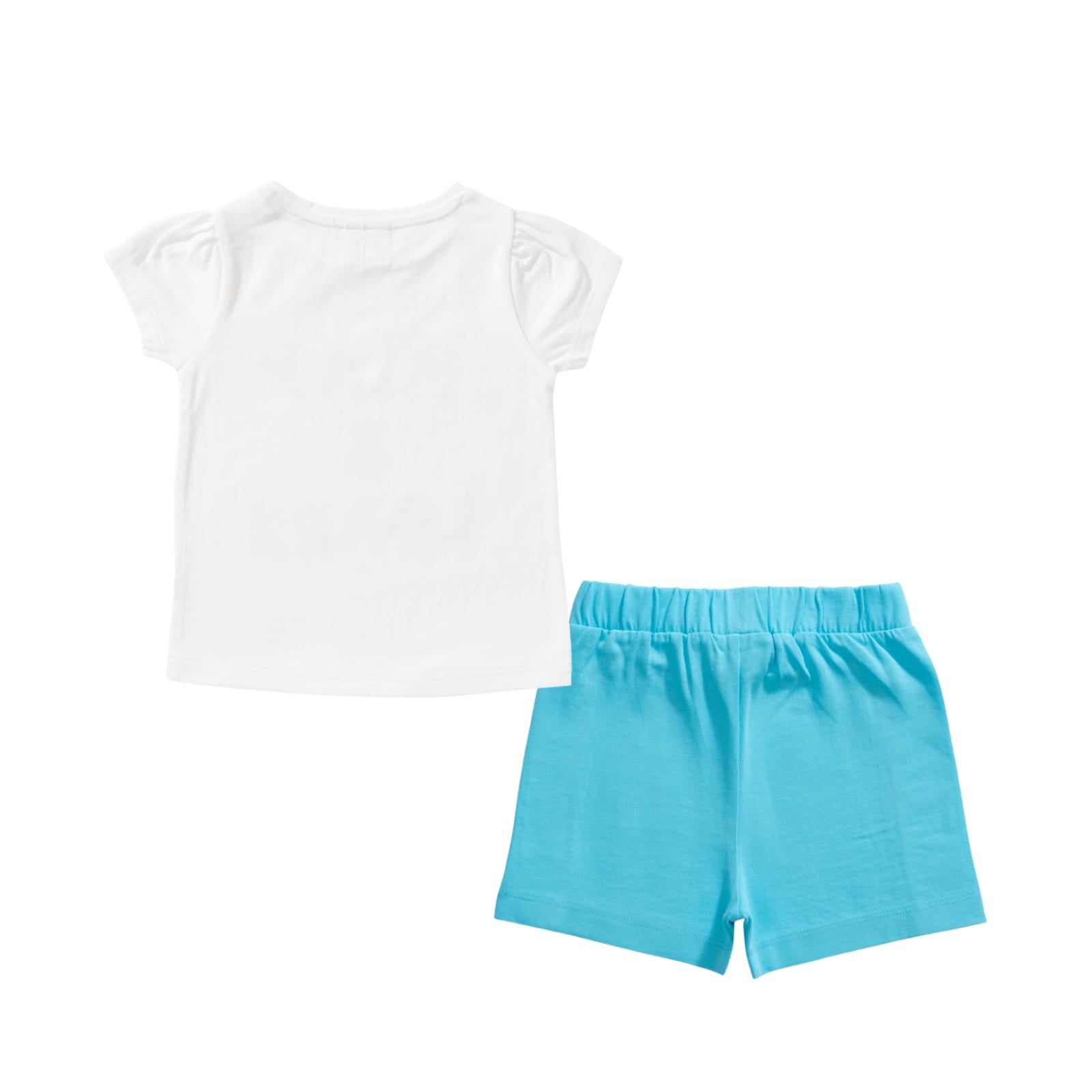 "Girls' Play & Learn T-Shirt and Ruffled Shorts Set – Casual Summer Outfit"