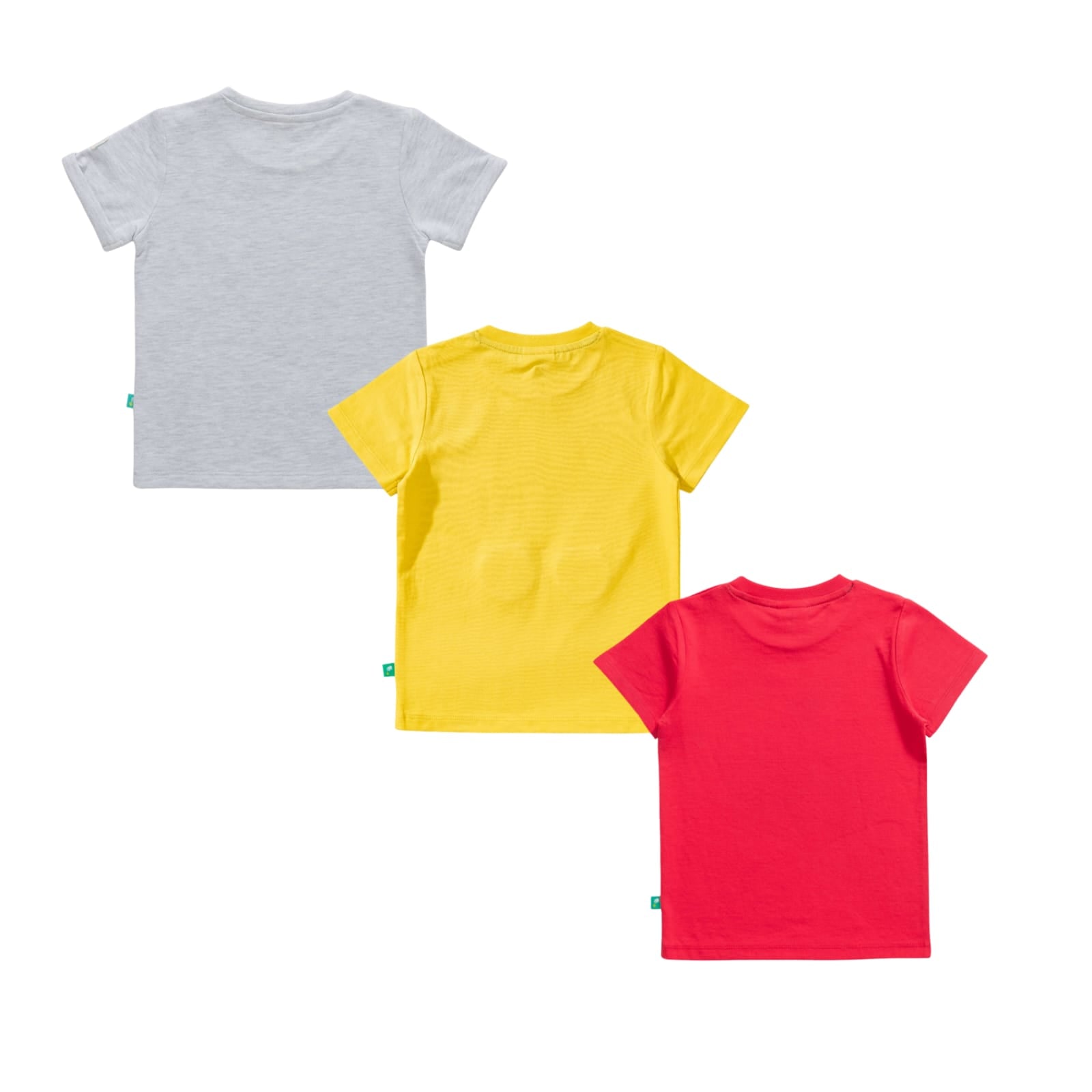 "Baby Boys' Fun Graphic Cotton T-Shirt Pack - Set of 3 (Excavator, Binoculars, Waves Print)"