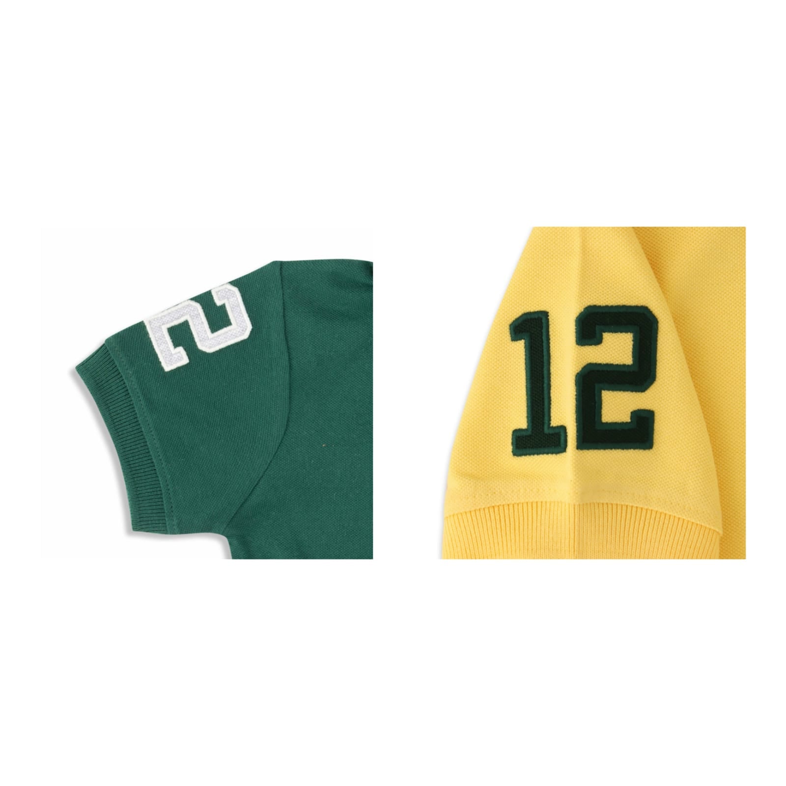 Boys' Pack of 2 Polo T-Shirts – Green & Yellow with Embroidered Logo