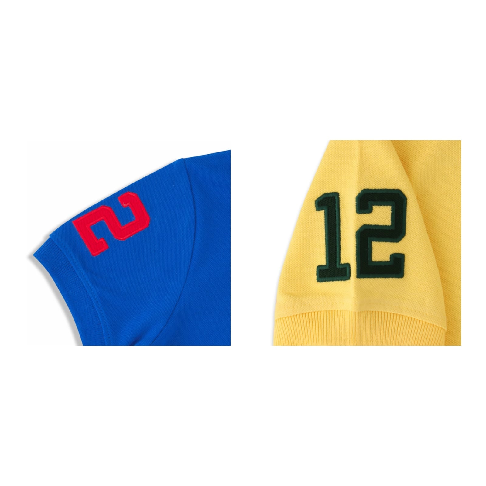 Boys' Pack of 2 Polo T-Shirts – Blue & Yellow with Embroidered Logo