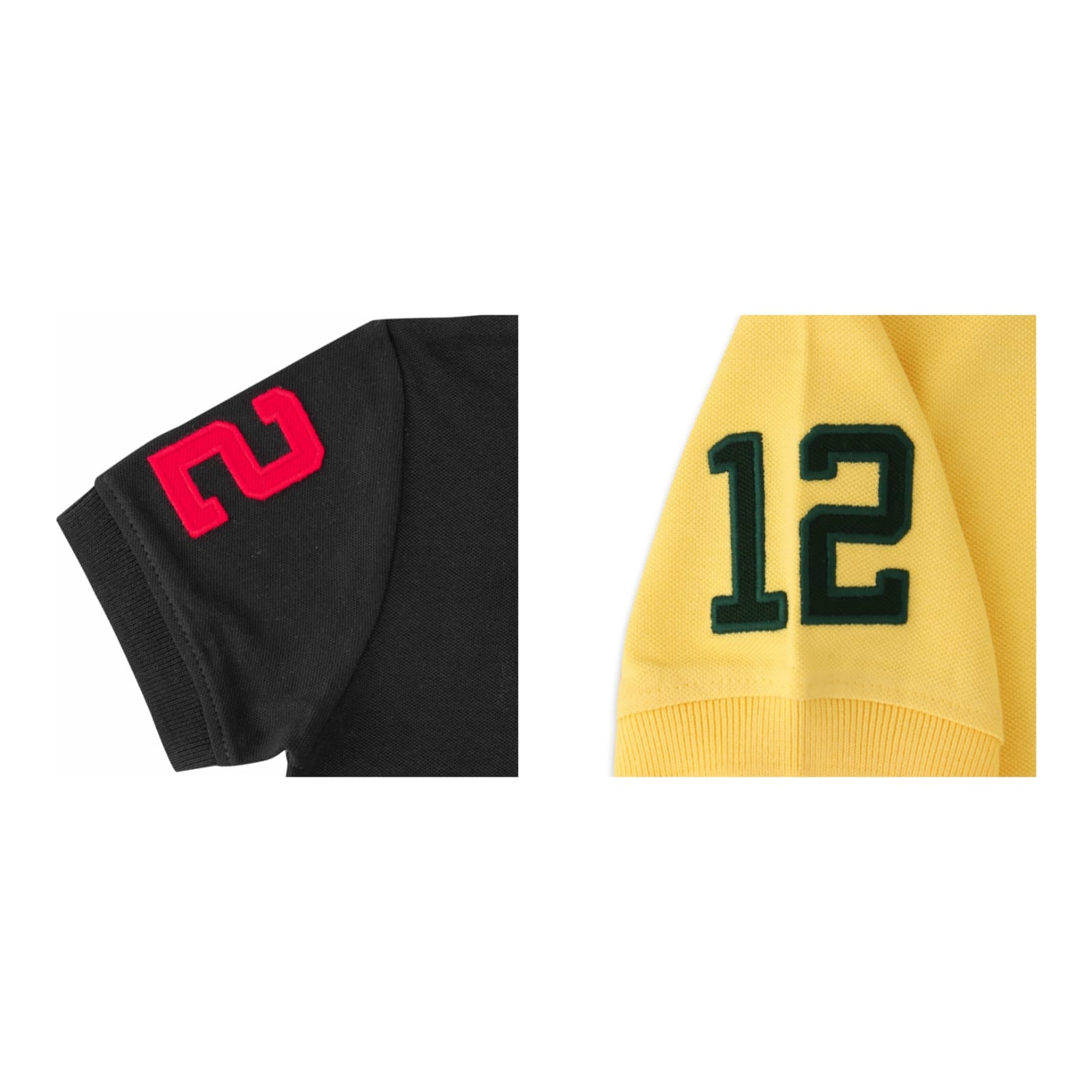 Boys' Pack of 2 Polo T-Shirts – Black & Yellow with Embroidered Logo