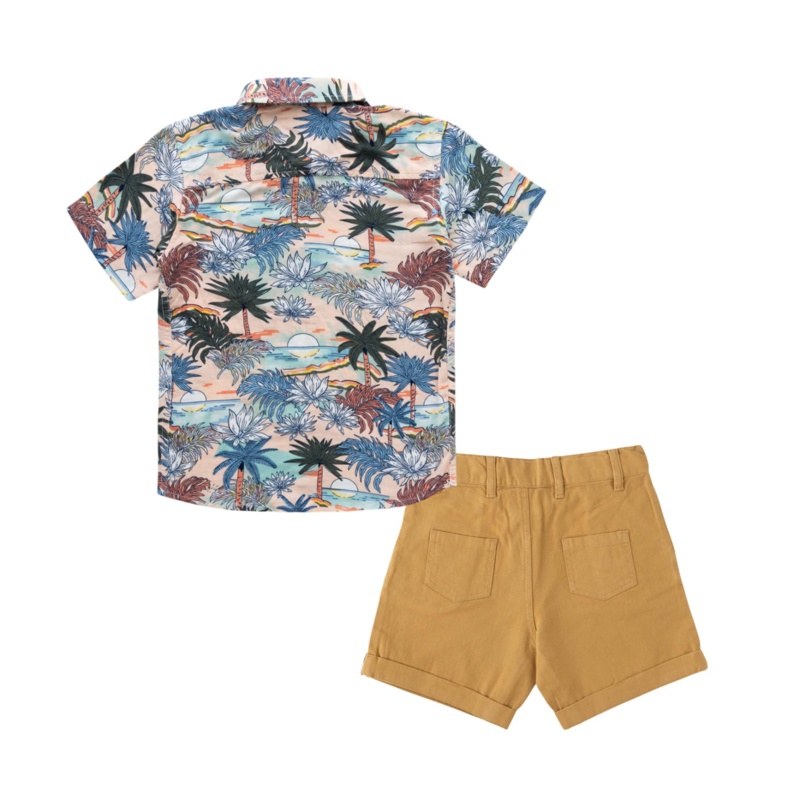 Boys Shirt & Solid Shorts Set