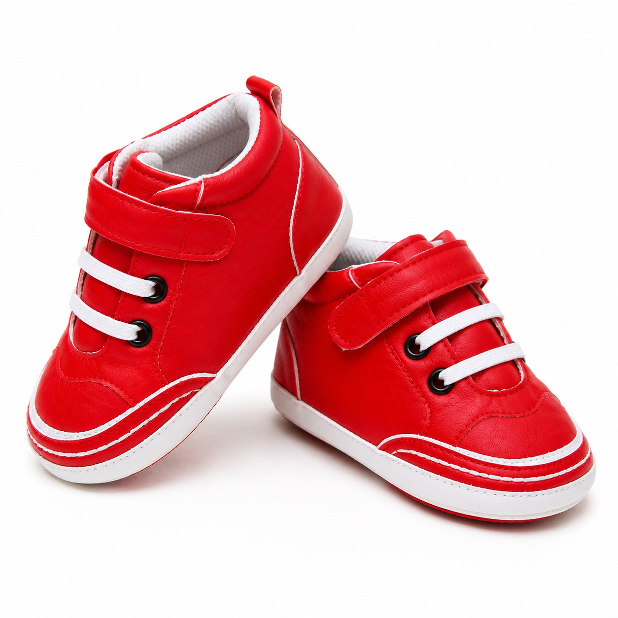 JusCubs Baby Boys & Girls Red High-Top First Walker Shoes
