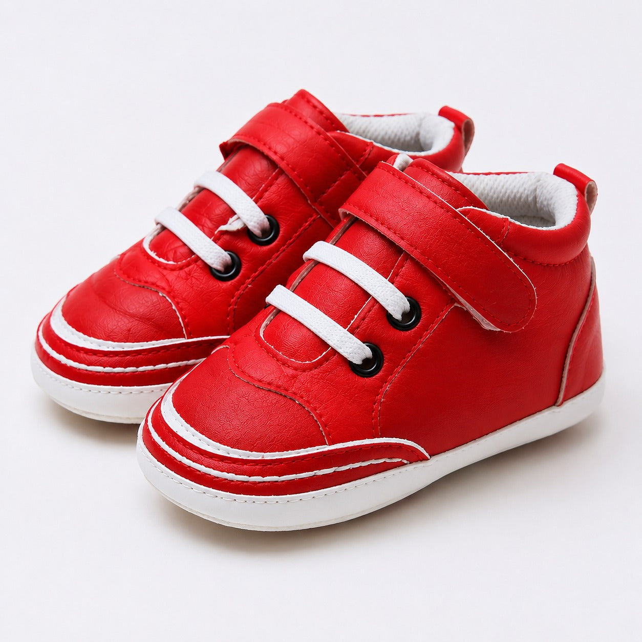 JusCubs Baby Boys & Girls Red High-Top First Walker Shoes