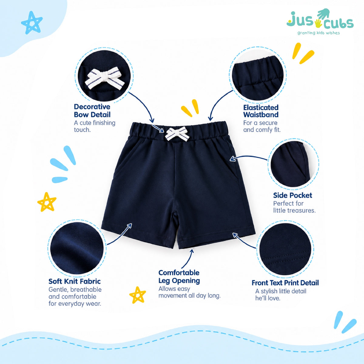 JusCubs Baby Boys Print T-Shirt & Shorts Co-Ord Set