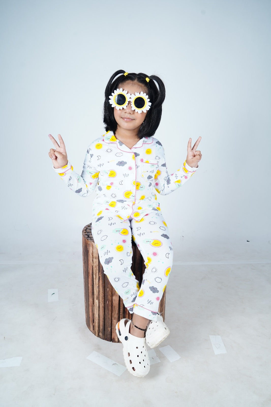 Baby Girls Conversational Printed Pure Cotton Night suit sets