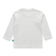 "Baby Boys' Light Grey Long Sleeve T-Shirt – 'Super Hero' Lightning Bolt Print"