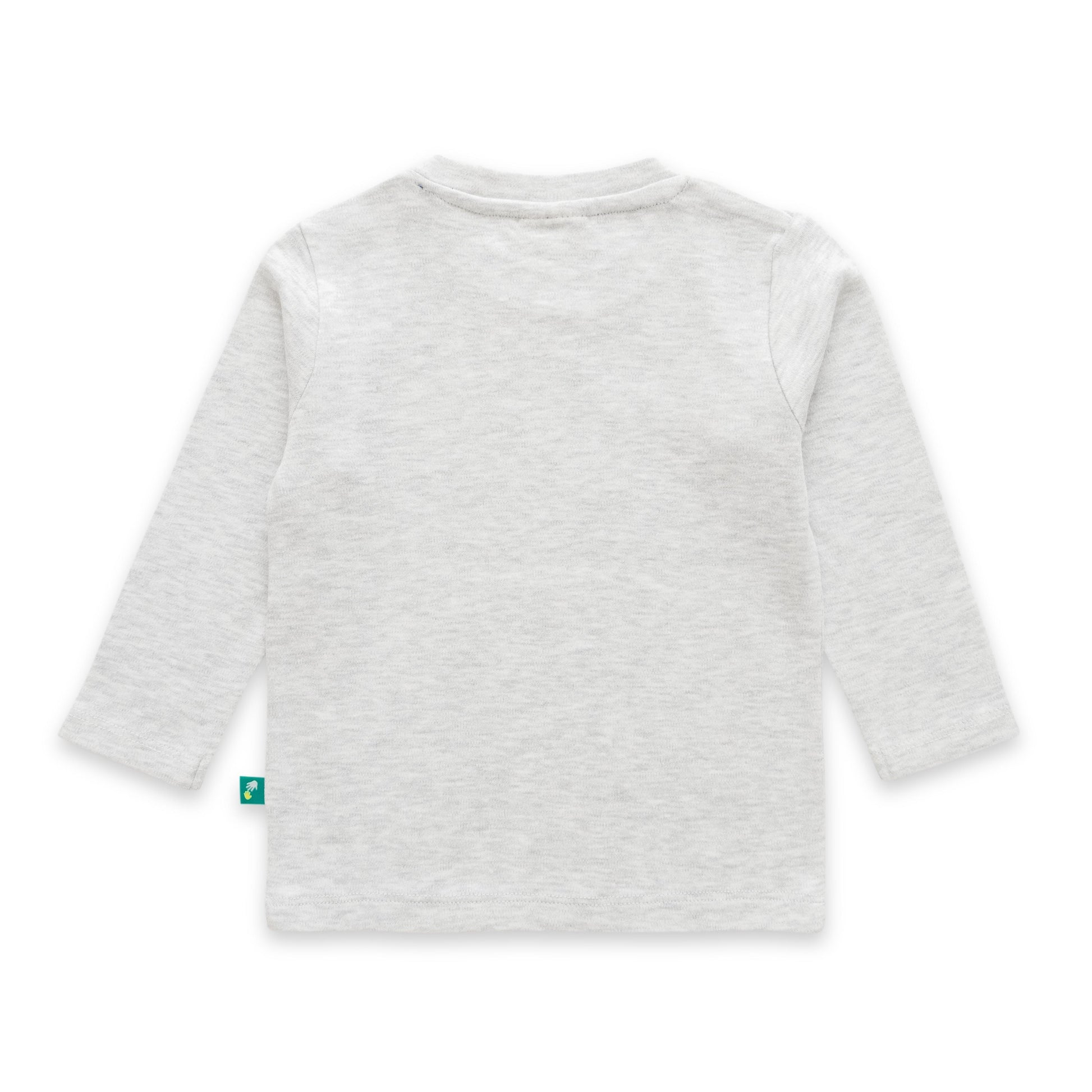 "Baby Boys' Light Grey Long Sleeve T-Shirt – 'Super Hero' Lightning Bolt Print"
