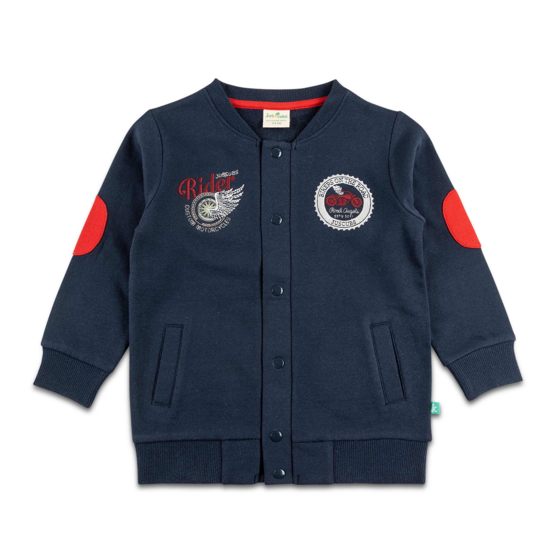 Baby Boys Full Sleeve Rider Embroidery Jacket