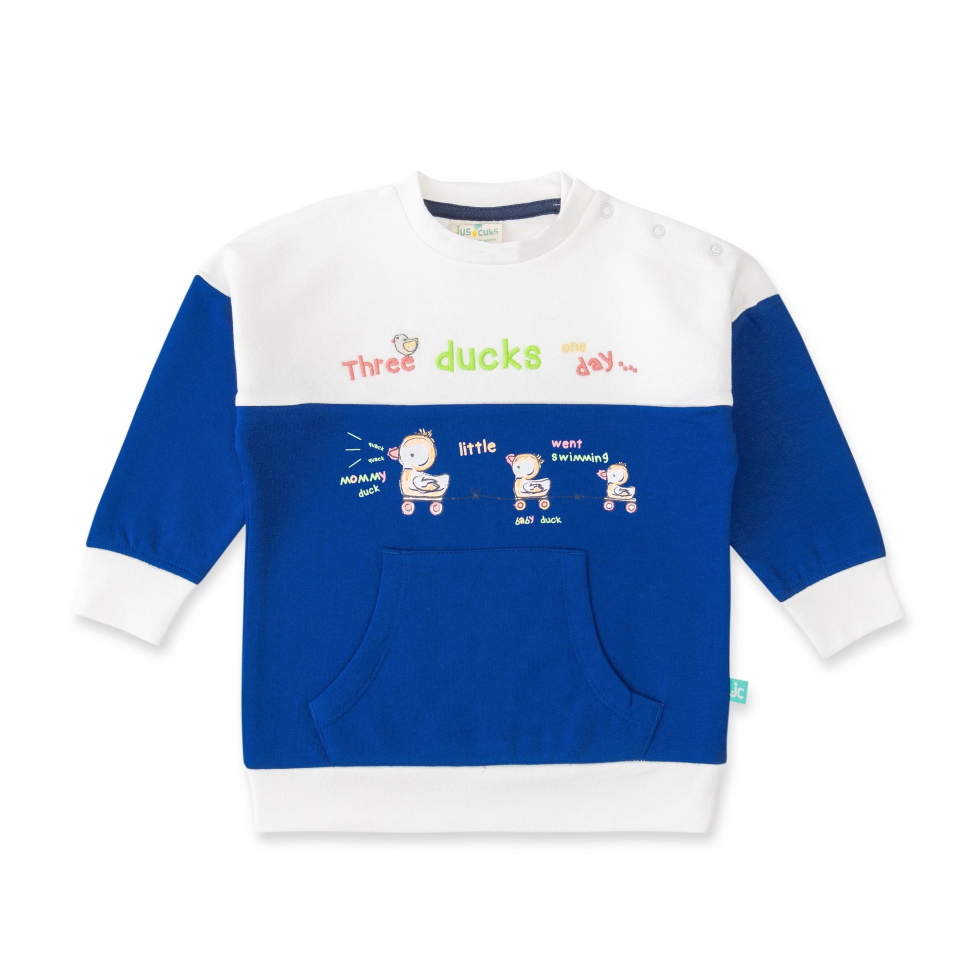 Baby Boys Full Sleeve Three Ducks One Day Printed Sweatshirt